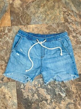 Aerie Women's Small Pull On Elastic Drawstring Waist Denim Jean Shorts